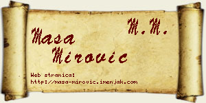 Maša Mirović vizit kartica